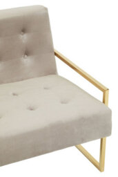 Orsina 2 Seat Mink Velvet Sofa, Button Tufting Sofa, Foam Padded Velvet Upholstery Sofa, Metal Frame Lounge Sofa - thumbnail 4