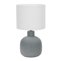 Valuelights Chelsea Natural Linen Shade Sandblast Grey Ceramic Table Lamp With Led Bulb - thumbnail 2