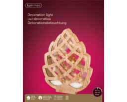 Lumineo Wooden Pine Cone Ornament Christmas Light Decoration Festive Wooden Frame 27Cm - thumbnail 3