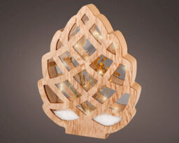 Lumineo Wooden Pine Cone Ornament Christmas Light Decoration Festive Wooden Frame 27Cm