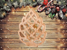 Lumineo Wooden Pine Cone Ornament Christmas Light Decoration Festive Wooden Frame 27Cm - thumbnail 4