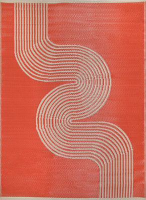 The Rugs Reversible Waterproof Abstract Outdoor Rug Urban 1010 Terra&beige - image 1
