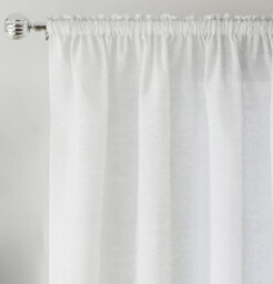 "Tyrone Textiles Rhodes White Linen-Look Sheer Voile Panels - Pair 140 X 137Cm (55X54"")" - thumbnail 2