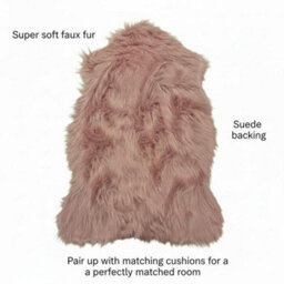 Homespace Direct Ltd Homespace Direct Luxury Faux Rabbit Fur Rug With Suede Backing Area Rug Plush Soft Accent Rug Blush Pink 60X90Cm - thumbnail 4