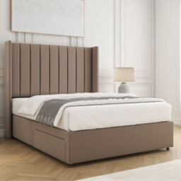 Bsspoke Hannah Divan Bed Set Mink Plush Velvet With 54Inch Headboard & No Drawers No Mattress In Single Double King 4Ft 6Ft - thumbnail 2