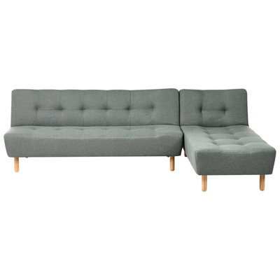 Beliani Modular Corner Sofa Bed 4 Seater Alsten Fabric Green Left Hand - image 1