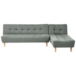 Beliani Modular Corner Sofa Bed 4 Seater Alsten Fabric Green Left Hand - thumbnail 1