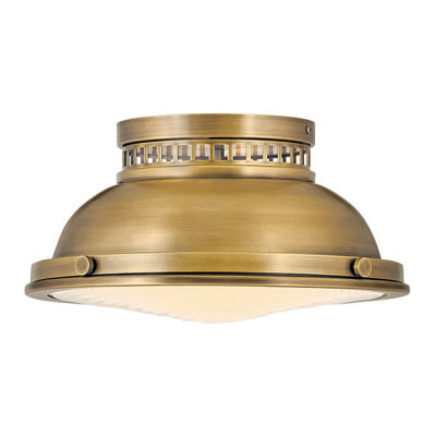 Luminosa Lighting Luminosa Amelia 2 Light Bowl Semi Flush Ceiling Light, Heritage Brass - image 1
