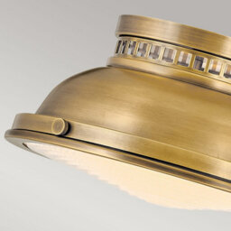 Luminosa Lighting Luminosa Amelia 2 Light Bowl Semi Flush Ceiling Light, Heritage Brass - thumbnail 4