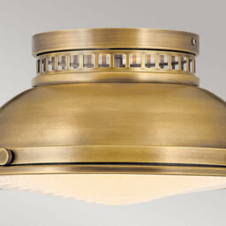 Luminosa Lighting Luminosa Amelia 2 Light Bowl Semi Flush Ceiling Light, Heritage Brass - thumbnail 2