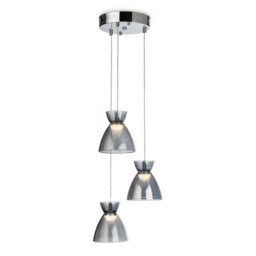 Luminosa Lighting Luminosa Royale 3 Light Cluster Chrome With Smoked Decorative Glass 3Xled 993Lm 3000K