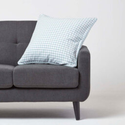 Homescapes Cotton Gingham Check Blue Cushion Cover, 60 X 60 Cm - thumbnail 2