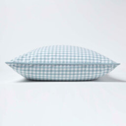 Homescapes Cotton Gingham Check Blue Cushion Cover, 60 X 60 Cm - thumbnail 3