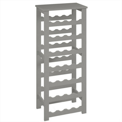 Wine Rack Freestanding Holds 28 Bottles Home Bar Stand Stand Grey - image 1