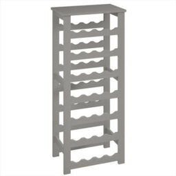 Wine Rack Freestanding Holds 28 Bottles Home Bar Stand Stand Grey - thumbnail 1