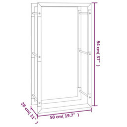 Vidaxl Firewood Rack Matt Black 50X28X94 Cm Steel Firewood Racks - thumbnail 6
