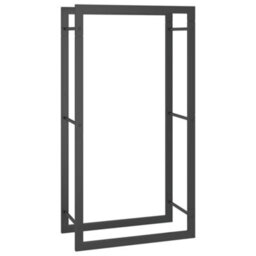 Vidaxl Firewood Rack Matt Black 50X28X94 Cm Steel Firewood Racks - thumbnail 1