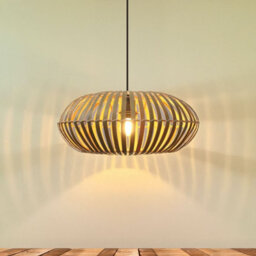 First Choice Lighting Loren Bamboo Natural Pendant Lightshade - thumbnail 6