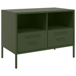 Berkfield Industrial Tv Cabinet Olive Green 68X39X50.5 Cm Steel