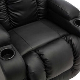 More4Homes Caesar Dual Motor Electric Rise Recliner Bonded Leather Armchair Electric Lift Riser Chair (Black) - thumbnail 5
