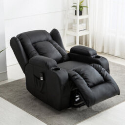 More4Homes Caesar Dual Motor Electric Rise Recliner Bonded Leather Armchair Electric Lift Riser Chair (Black) - thumbnail 7