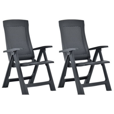 Berkfield Garden Reclining Chairs 2 Pcs Plastic Anthracite - image 1