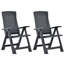 Berkfield Garden Reclining Chairs 2 Pcs Plastic Anthracite