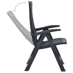 Berkfield Garden Reclining Chairs 2 Pcs Plastic Anthracite - thumbnail 5