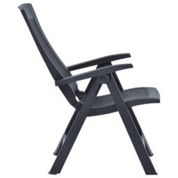 Berkfield Garden Reclining Chairs 2 Pcs Plastic Anthracite - thumbnail 4
