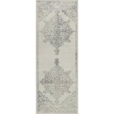 Livabliss Roma-Vintage Grey Brown Green Traditional Boho Living Dining Bedroom Rug 80 X 220 Cm Easy Care, Non Shedding - image 1