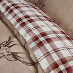 Catherine Lansfield Stag Check Reversible Double Duvet Cover Set With Pillowcases Natural - thumbnail 3