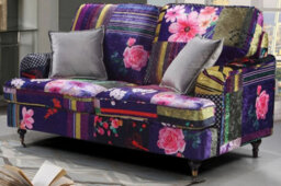 2 Seater Sofa In Patchwork Multicolour Fabric