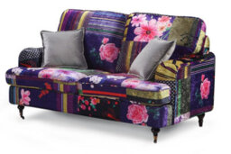 2 Seater Sofa In Patchwork Multicolour Fabric - thumbnail 3