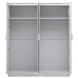 Reflect 2X 2 Door Plain Wardrobe Bundle - White Gloss & Matt White - Rails & Shelves - H: 180Cm X W: 152Cm - Modern Sleek Design - thumbnail 7