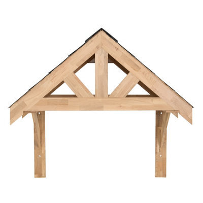 MonsterShop Solid Oak Porch Kit Door Canopy Shelter 1250mm - image 1