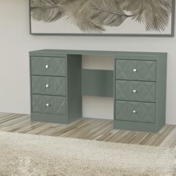 Genoa Ready Assembled Matt Green 6 Drawer Non-Extendable Dressing Table (H)785mm (W)1248mm (D)390mm - thumbnail 3