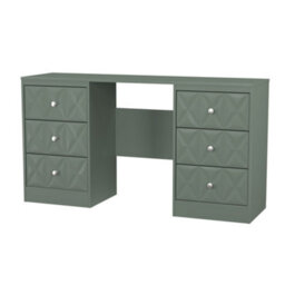 Genoa Ready Assembled Matt Green 6 Drawer Non-Extendable Dressing Table (H)785mm (W)1248mm (D)390mm