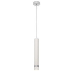 Luminosa Lighting Luminosa Tuba Slim Pendant Ceiling Light White, Chrome 10Cm - thumbnail 1