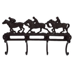 AB Tools Racing Race Horse Coat Jacket Hanger Rack 4 Hooks Pegs Stable Wall House - thumbnail 2