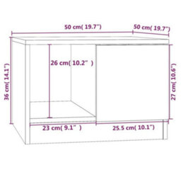 Berkfield Stylish Coffee Table Concrete Grey 50X50X36 Cm Engineered Wood - thumbnail 8
