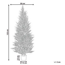 Wyld And Coco Artificial Cedar Tree 153 Cm With Realistic Textured Trunk - Indoor And Covered Outdoor Use - thumbnail 3