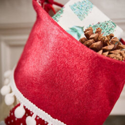 Dibor Natural Santa Claus Pom Pom Christmas Gift Bag Christmas Stocking For Kids - thumbnail 4