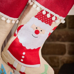Dibor Natural Santa Claus Pom Pom Christmas Gift Bag Christmas Stocking For Kids - thumbnail 3