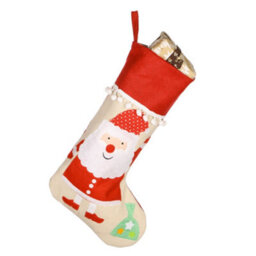 Dibor Natural Santa Claus Pom Pom Christmas Gift Bag Christmas Stocking For Kids - thumbnail 2