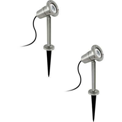 2 Pack Outdoor Stainless Steel Bollard Lights - Ip54 Rated 5W Gu10 Driveway Lamps - image 1