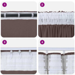Berkfield Curtain With Curtains 2 Pcs Brown 175 X 140 Cm Velvet - thumbnail 6