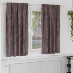 Berkfield Curtain With Curtains 2 Pcs Brown 175 X 140 Cm Velvet