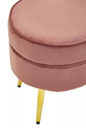 Premier Housewares Interiors By Premier Stylish Dusty Pink Velvet Gold Leg Footstool, Elegant Mid-Century Wooden Footrest For Bedrooms And Hallways - thumbnail 7