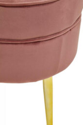 Premier Housewares Interiors By Premier Stylish Dusty Pink Velvet Gold Leg Footstool, Elegant Mid-Century Wooden Footrest For Bedrooms And Hallways - thumbnail 6