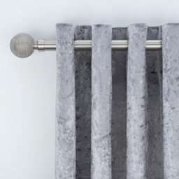 A.unique Home Beaded Ball Metal Extendable Curtain Pole With Rings And Fittings (25/28mm) - Brushed Steel, 70Cm - 120Cm Approx - thumbnail 4